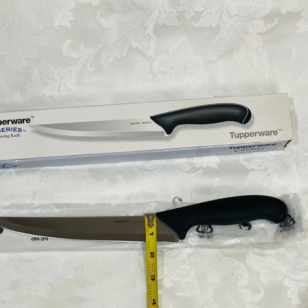 NEW (NIB) Tupperware E-Series Carving Knife and Fork Set - Black (LAST one)